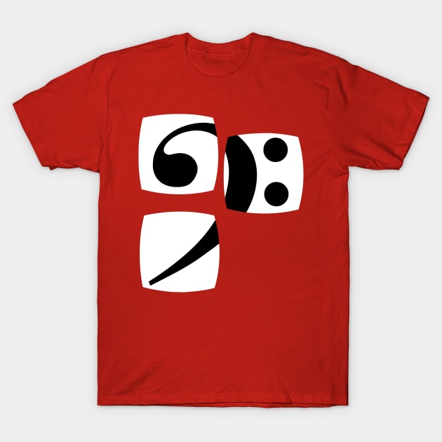 Bass clef for bassist and bassist T-Shirt by Quentin1984